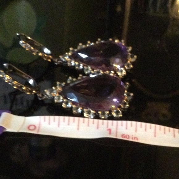 Exceptional Genuine  AAA+ Royal Purple Amethyst & Aquamarine Earrings - Picture 8 of 9